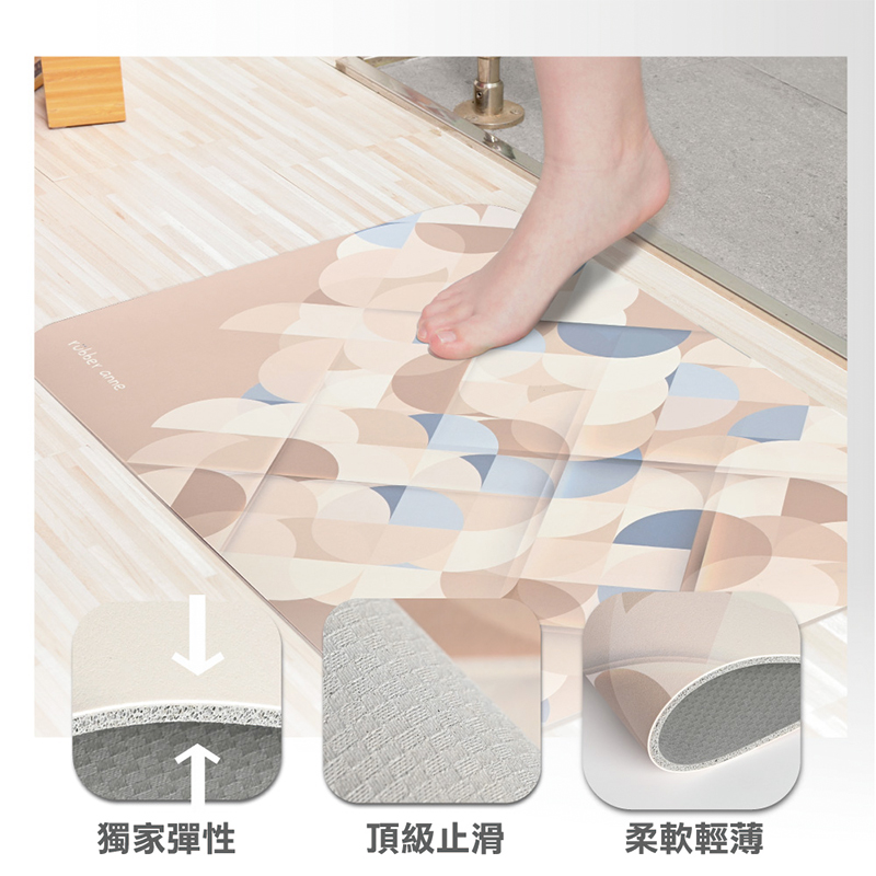 【怪獸】rubber anne 10秒頂吸 軟式珪藻土吸水地墊 沐光系列 (60x40cm) -霓光誘惑, , large