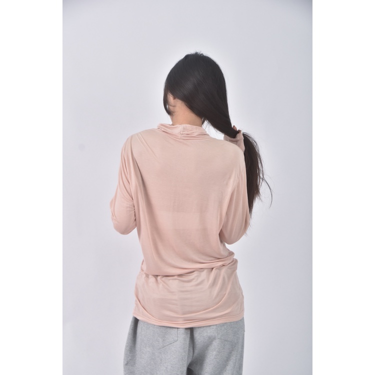 (L) uniqlo質感高領粉色長袖上衣二手衣, , large