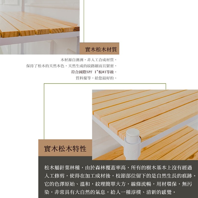 【Y HOUSE】60x30x60公分 松木兩層收納層架 置物架 鐵架-烤漆白, , large