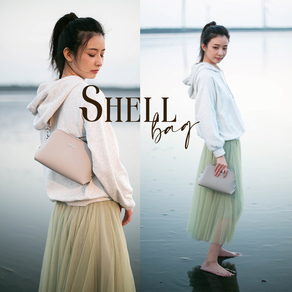 【AXIO】Shell Shoulder bag 經典手作頂級貝殼小肩包(Shell-SK)克拉米色, , large