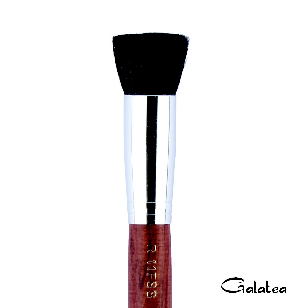 【Galatea葛拉蒂】 紅木系列R11FSS 尖鋒羊毛平口腮紅修容兩用刷, , large