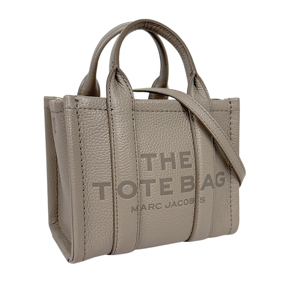 MARC JACOBS THE LEATHER TOTE 粒面皮革迷你托特包/水泥灰, , large