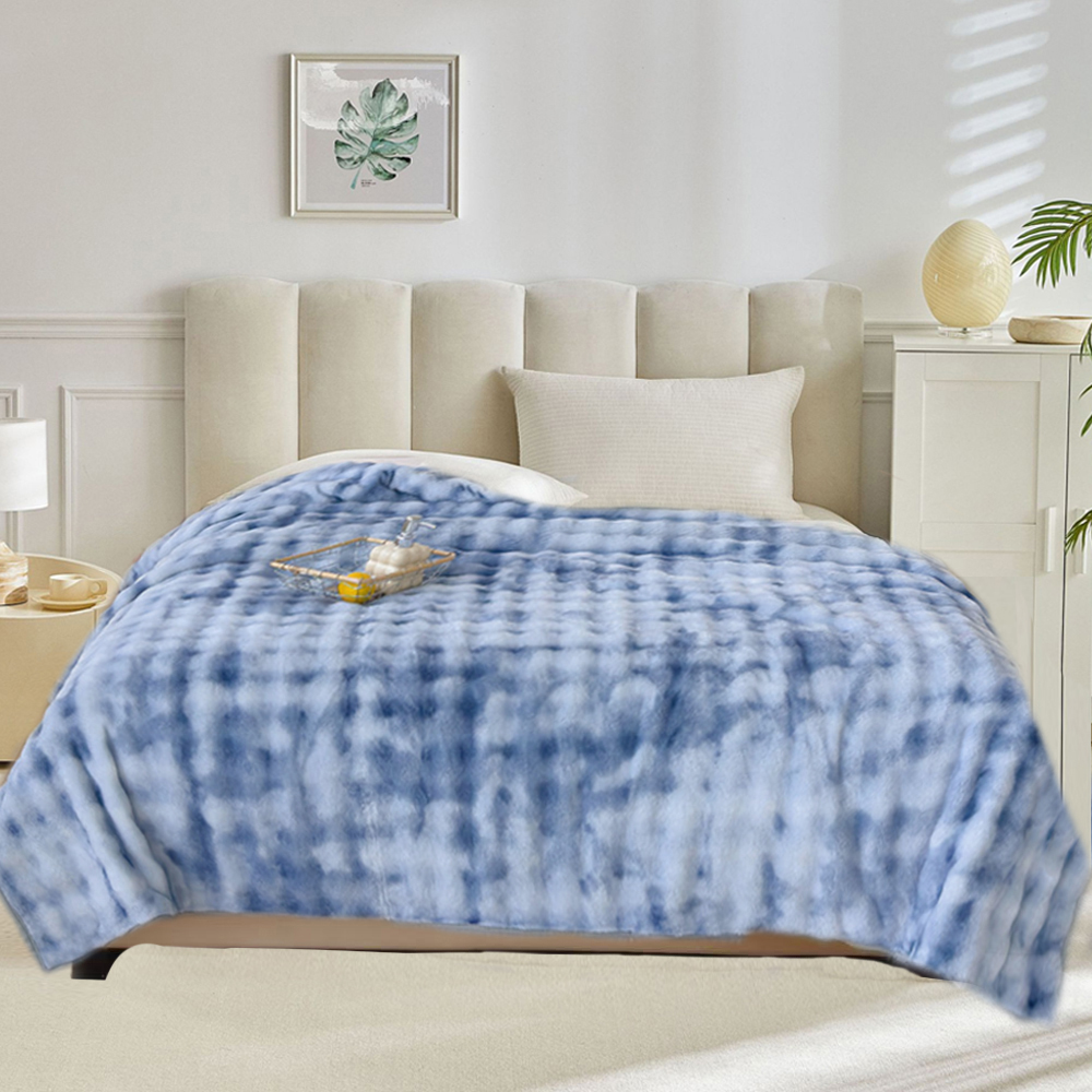 Ultra-Soft 3D Bubble Bunny Plush Blanket Quilt, , large