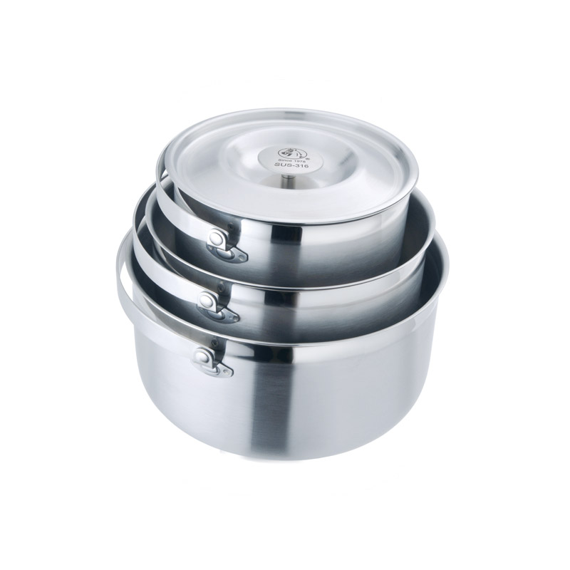 PEARL HORSE 316# Super Thick Portable Cooking Pots – Set of 3 – TA-S-125-SET, , large
