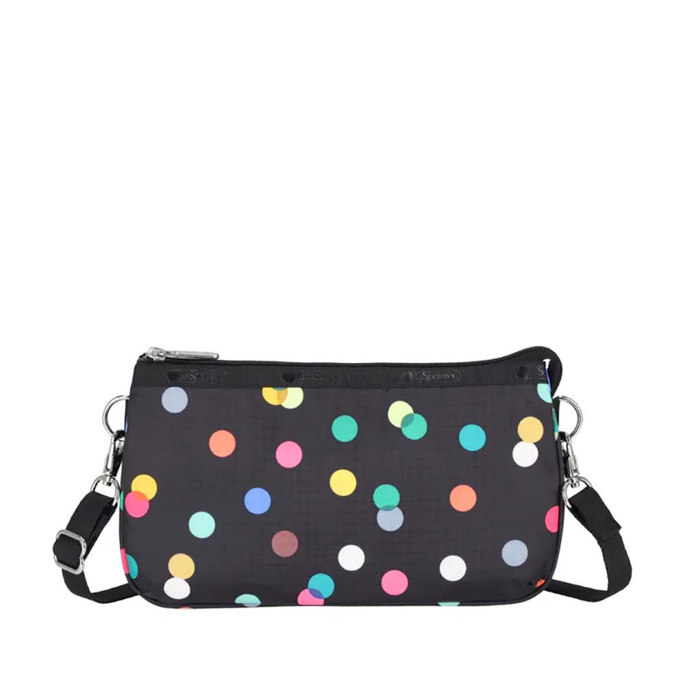 |快速出貨|Lesportsac Med Koko Crossbody 手拿斜背兩用包/ 圓點漂浮氣球 黑色, , large