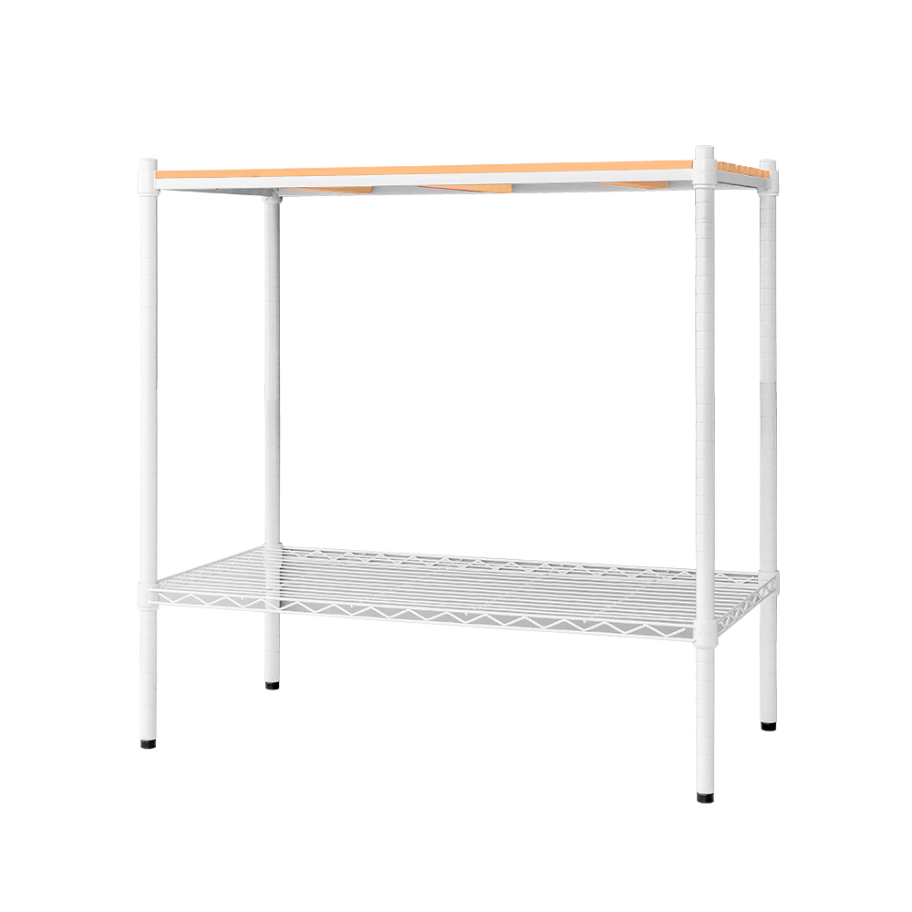 【Y HOUSE】90x45x75cm pine two-layer storage rack rack iron rack - painted white wood, , large