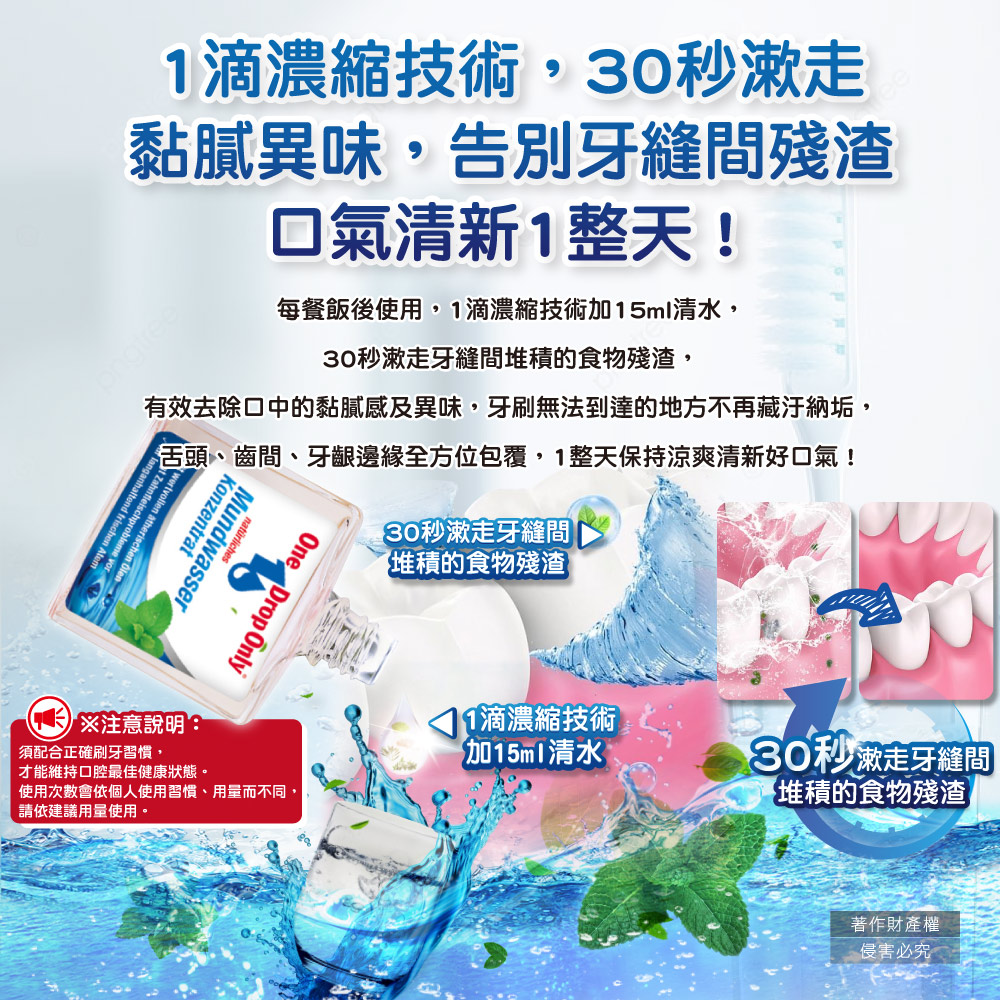 [日日好物]德國ONE DROP ONLY-草本植萃1滴護齦除口臭濃縮漱口水50ml/盒(口氣清新消除異味清潔液,牙齦健康鞏固牙齒口腔護理水,清爽香口滴劑), , large