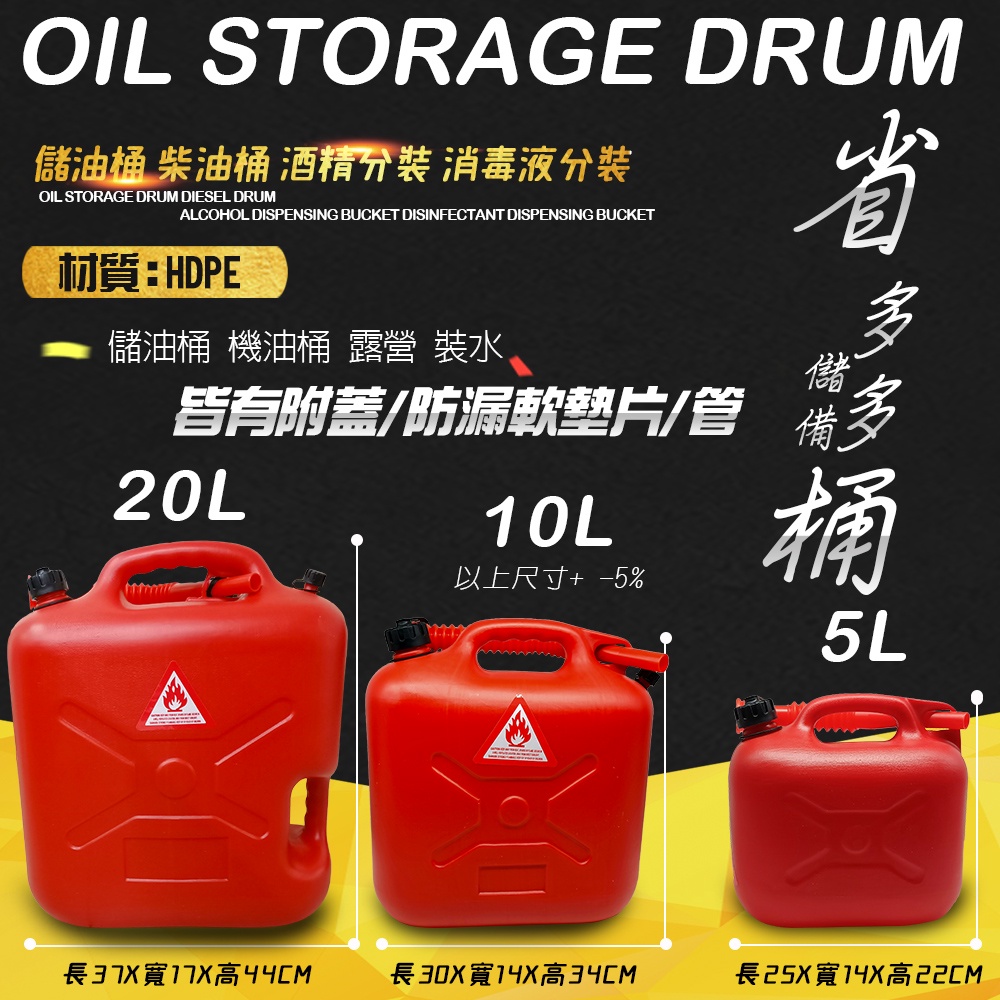 GS MALL 台灣製造 20公升手提式儲油桶 儲油桶 儲水桶 油桶 汽油 救車 露營 油桶 汽油桶 柴油桶, , large