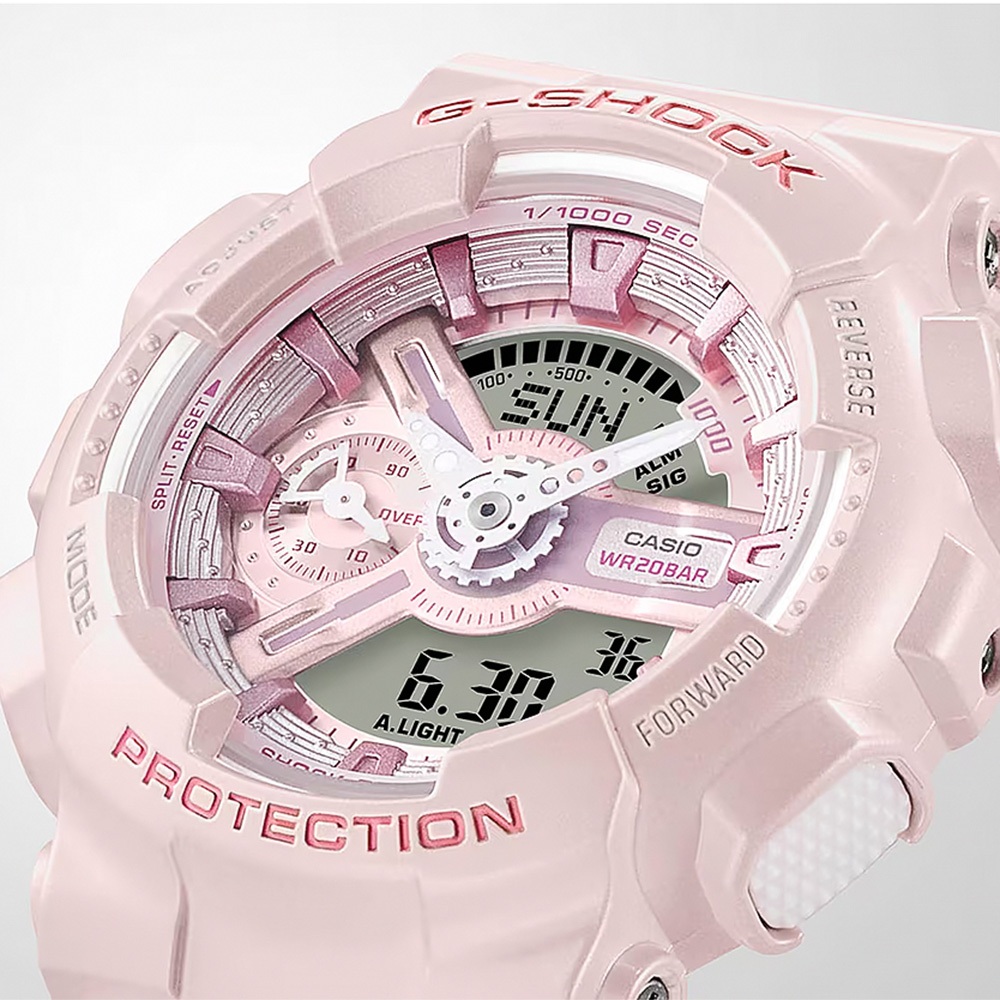 CASIO 卡西歐 G-SHOCK 珠光系列 粉彩運動女錶 手錶 GMA-S110ST-4A, , large