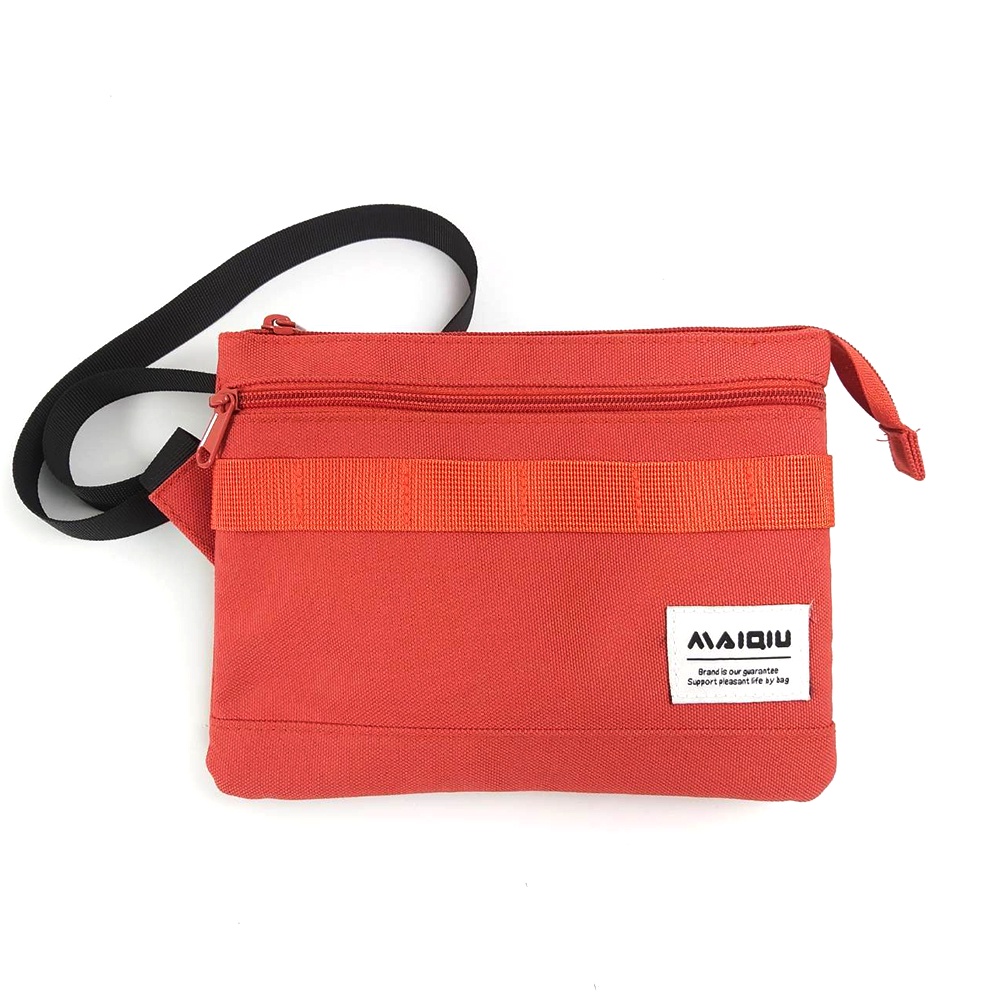 【MQ】超強收納隨身包-橘紅色 雙主袋 小包 腰包 斜跨包 兩用包 斜肩包 霹靂包 潮流 輕便, , large