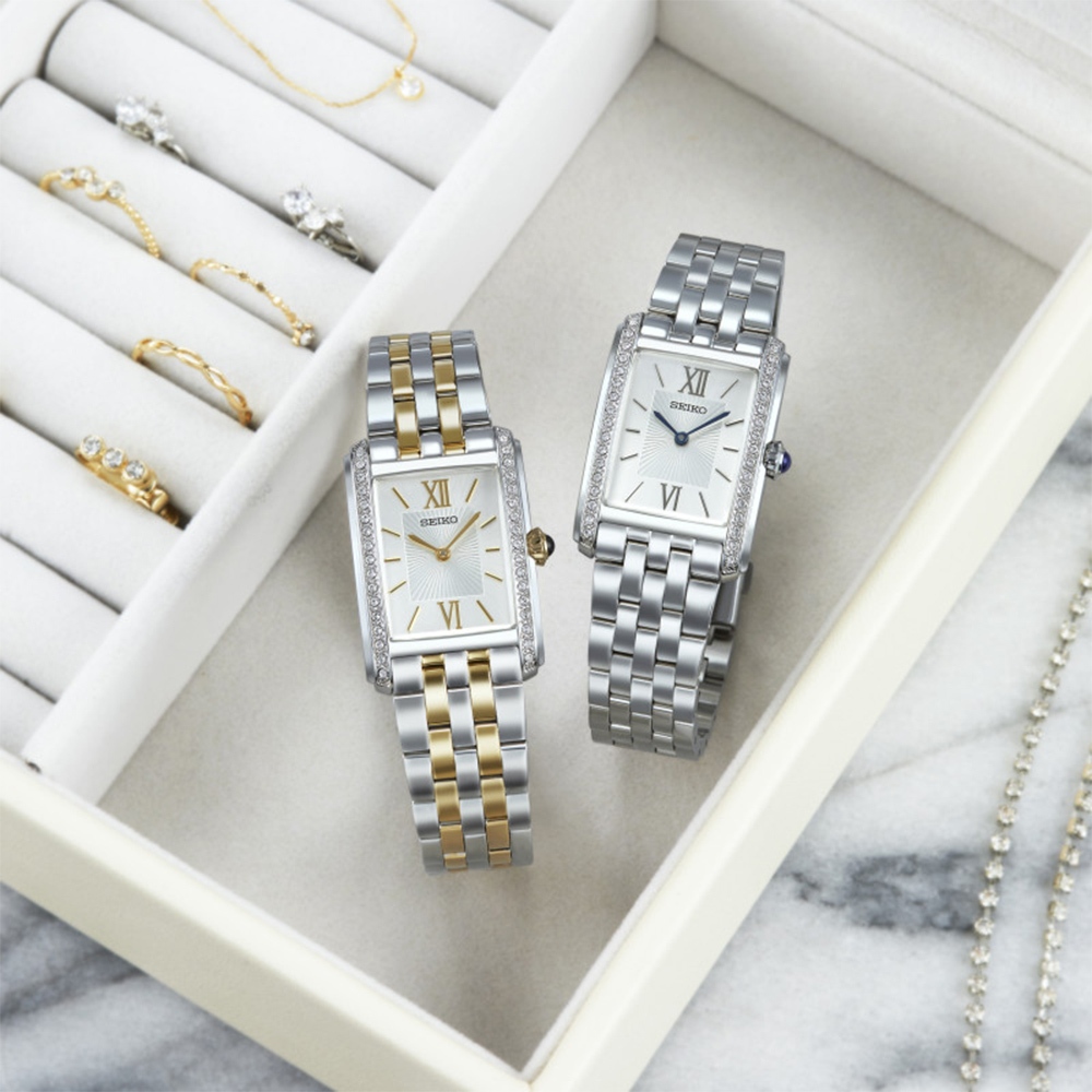 SEIKO 精工 CS 晶鑽長方形女錶 SWR091P1/4N30-00R0S, , large