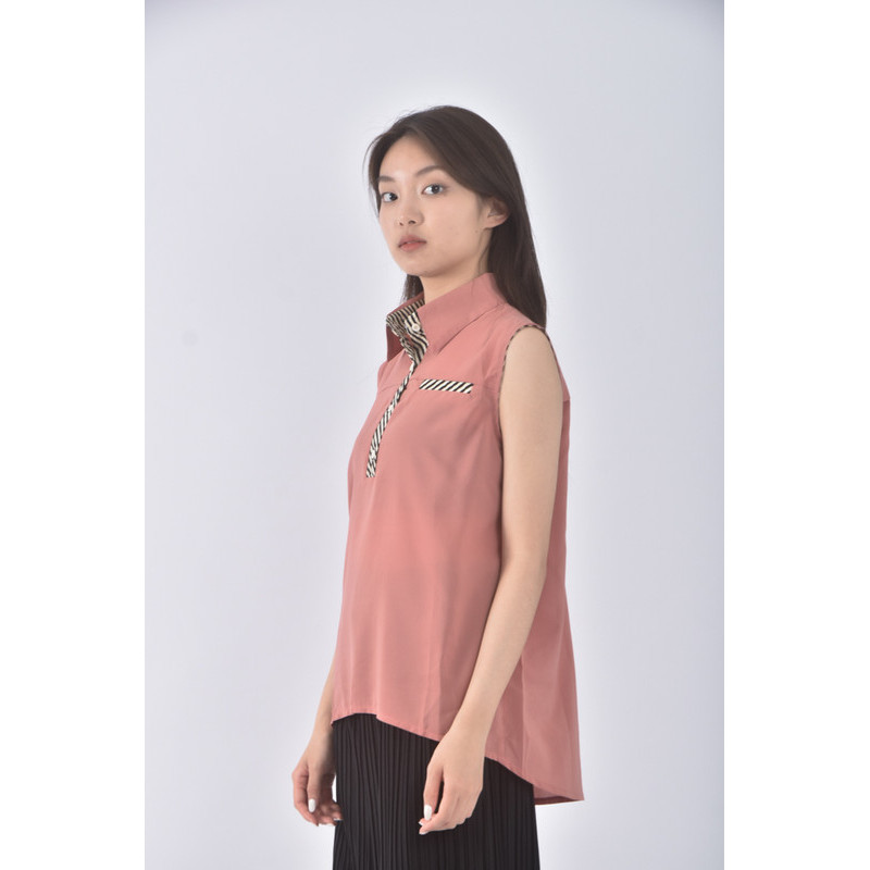 (S) tokyo fashion質感無袖橘色上衣二手衣, , large