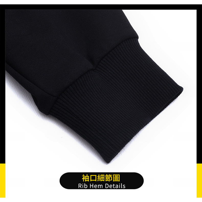 大尺碼-古英文 印花 大學T恤-黑/淺卡其-0201133, , large