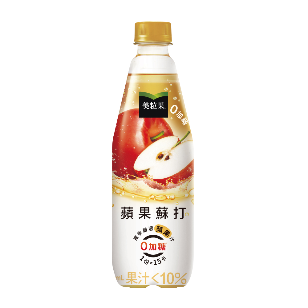 美粒果零加糖蘋果蘇打500ml, , large