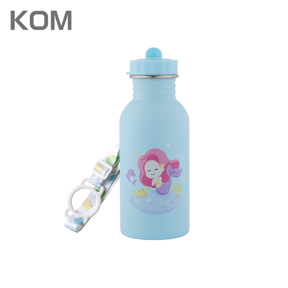 【KOM】夢想系列 台製316不鏽鋼兒童隨身瓶 兒童水壺500ml(附吸管 背帶), , large