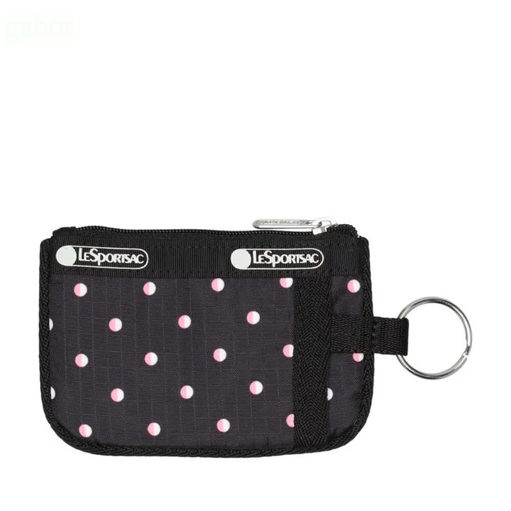 Lesportsac Key Card Holder 卡片零錢包 送禮-粉色點滴, , large