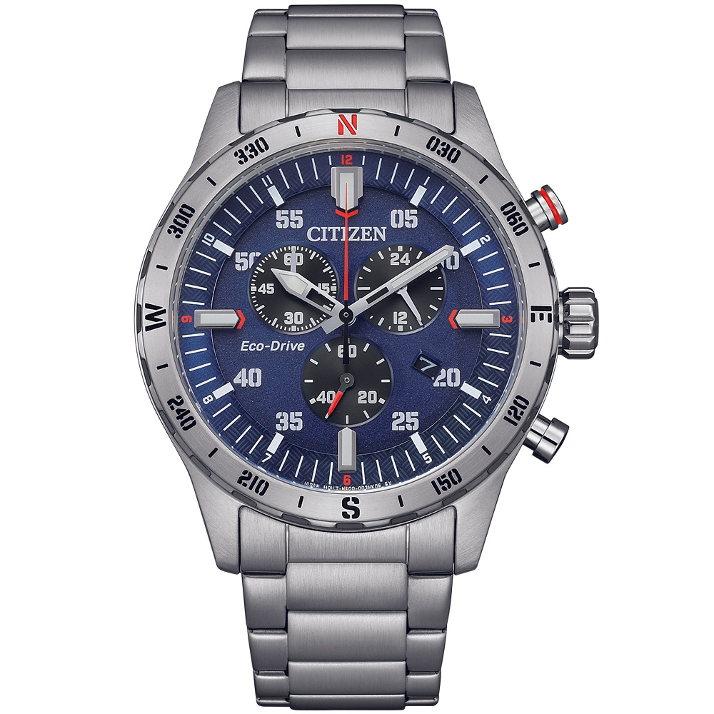 CITIZEN 星辰 光動能計時手錶-藍 AT2520-89L, , large