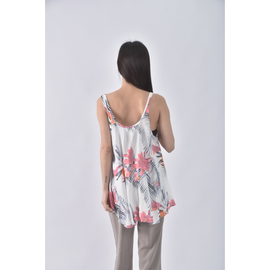 (S) ob style質感印花白色上衣二手衣, , large