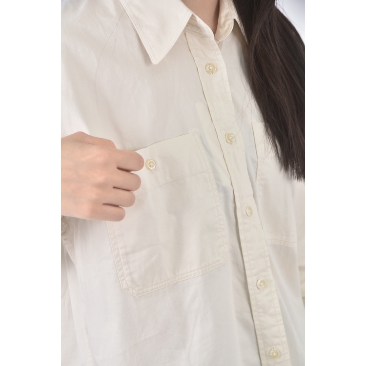 (S) lativ棉質純棉杏色襯衫上衣二手衣, , large