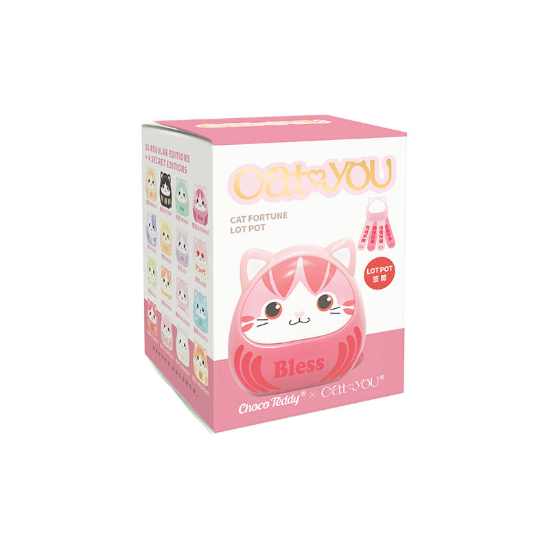 開運達摩貓咪簽筒系列, , large