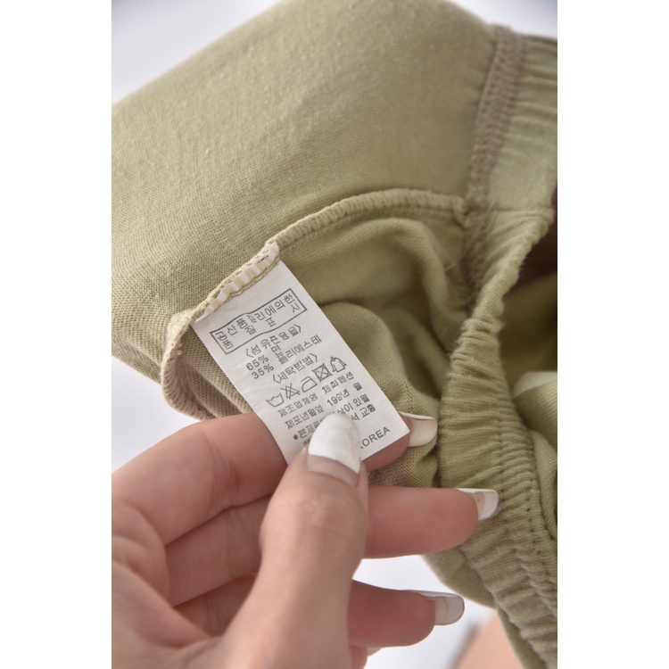 (XL) koreon version質感修身短版綠色短袖上衣二手衣, , large