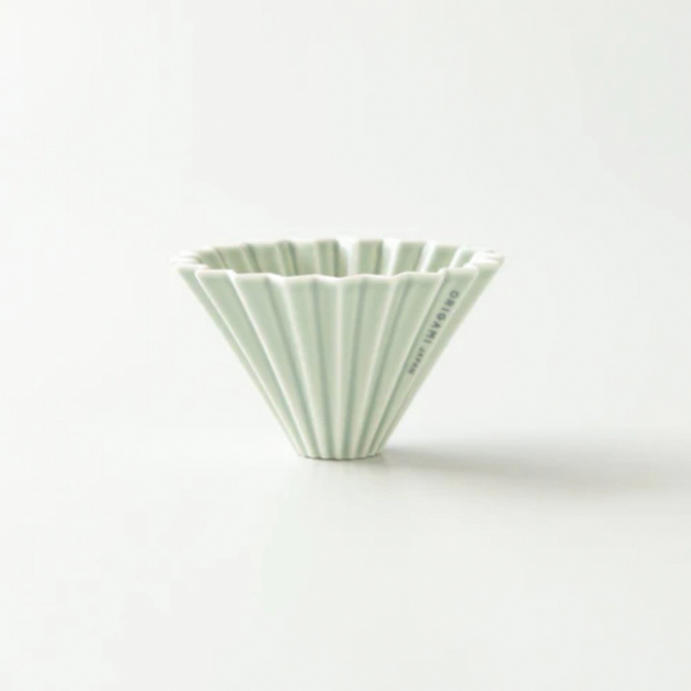 ORIGAMI 陶瓷濾杯組Ｓ(1~2人份，附樹脂杯座) 霧綠色, , large