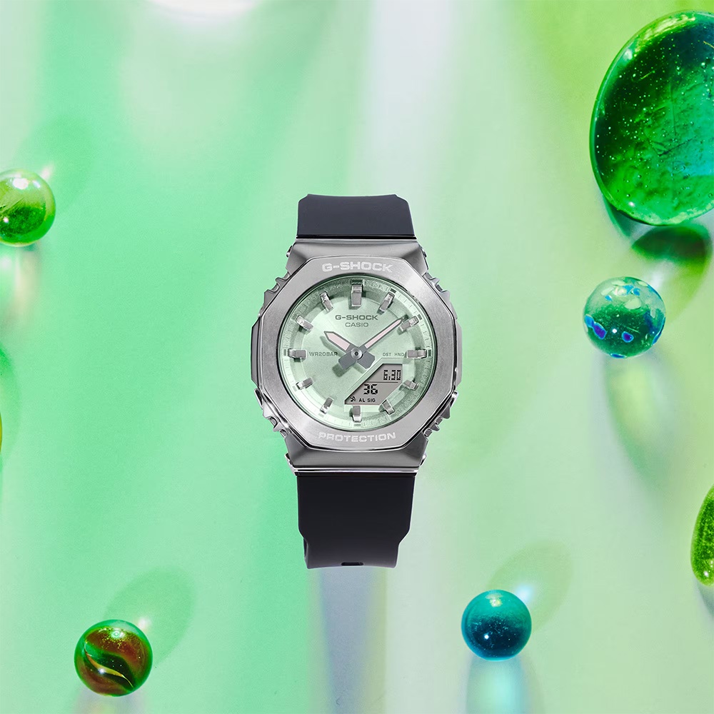 CASIO 卡西歐 G-SHOCK 粉彩金屬八角手錶 女錶 GM-S2110-3A, , large