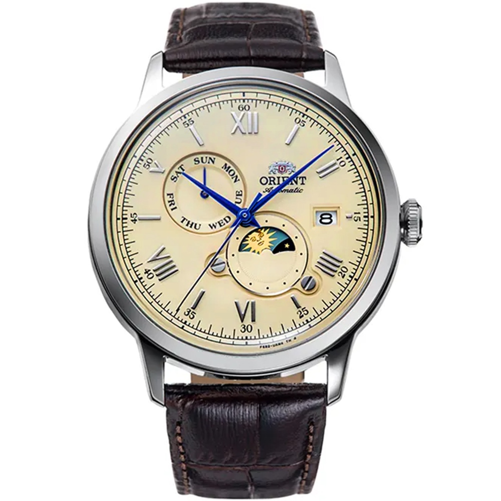 ORIENT 東方錶 Sun & Moon 系列 日月相機械錶-41.5mm RA-AK0803Y, , large