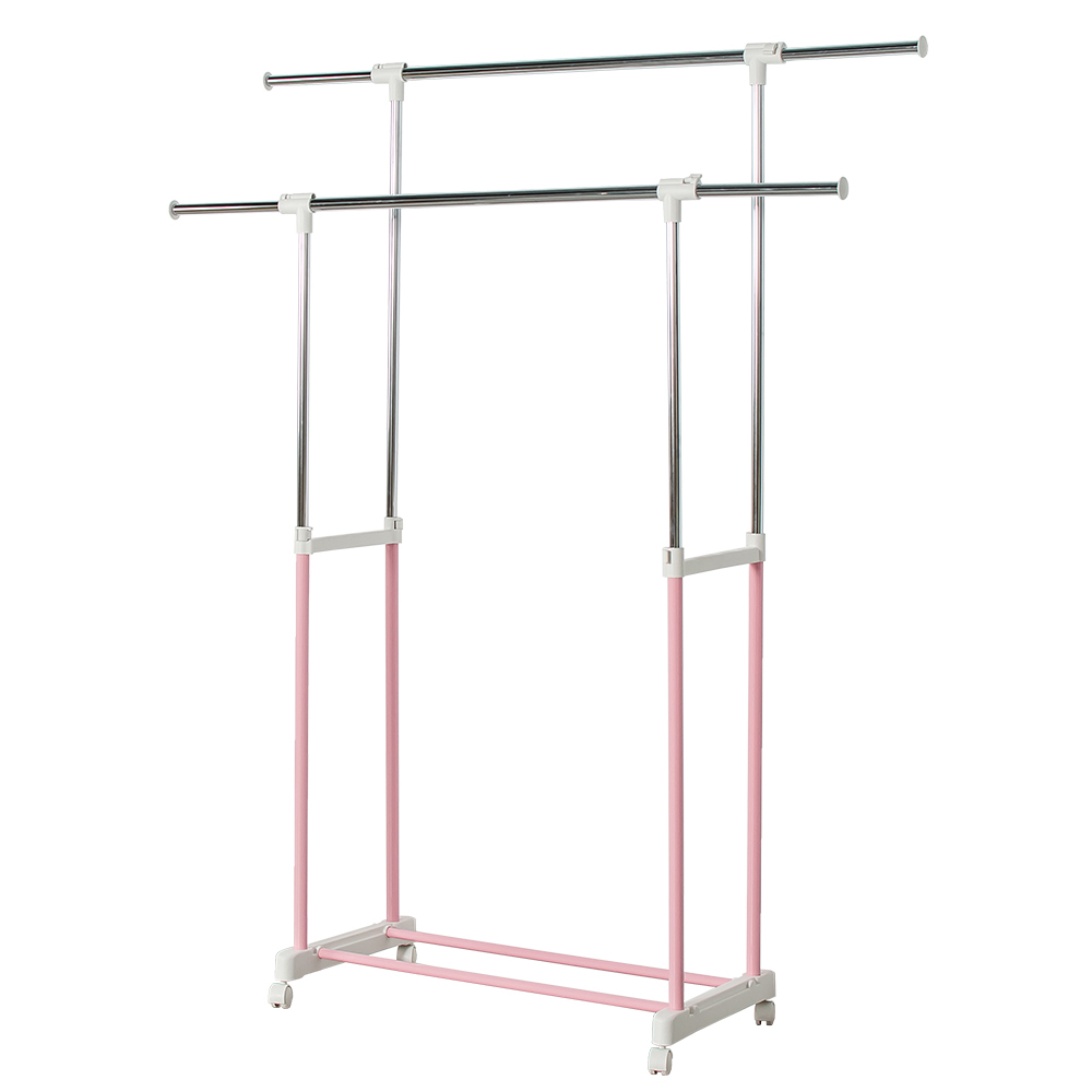  【Y HOUSE】Macaron pink double-rod hanger, open hanger, clothes rail - pink, , large