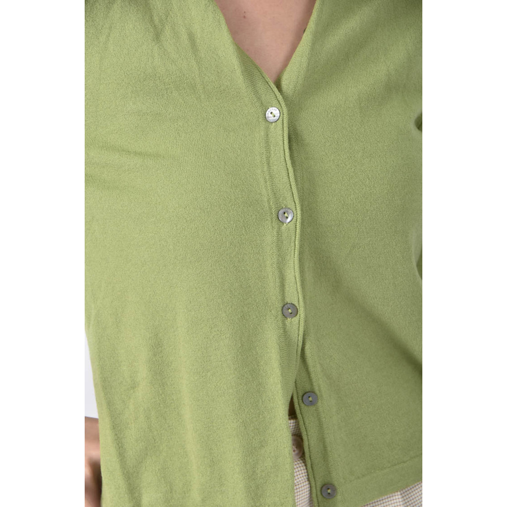 (M) burberryv領綠色外套二手衣, , large