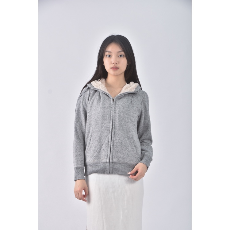 (L) uniqlo內刷毛灰色外套二手衣