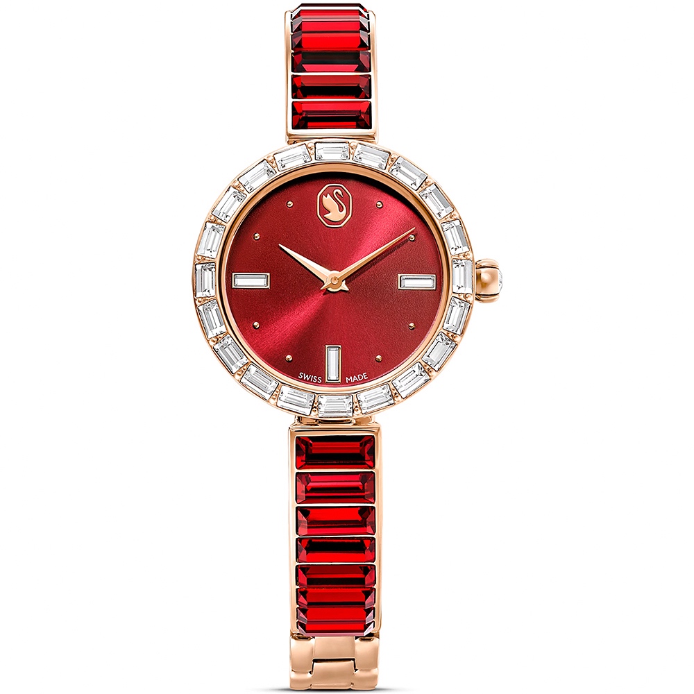 SWAROVSKI 施華洛世奇 Matrix Bangle 方形切割水晶手鐲式手錶 女錶-25mm(5690811), , large