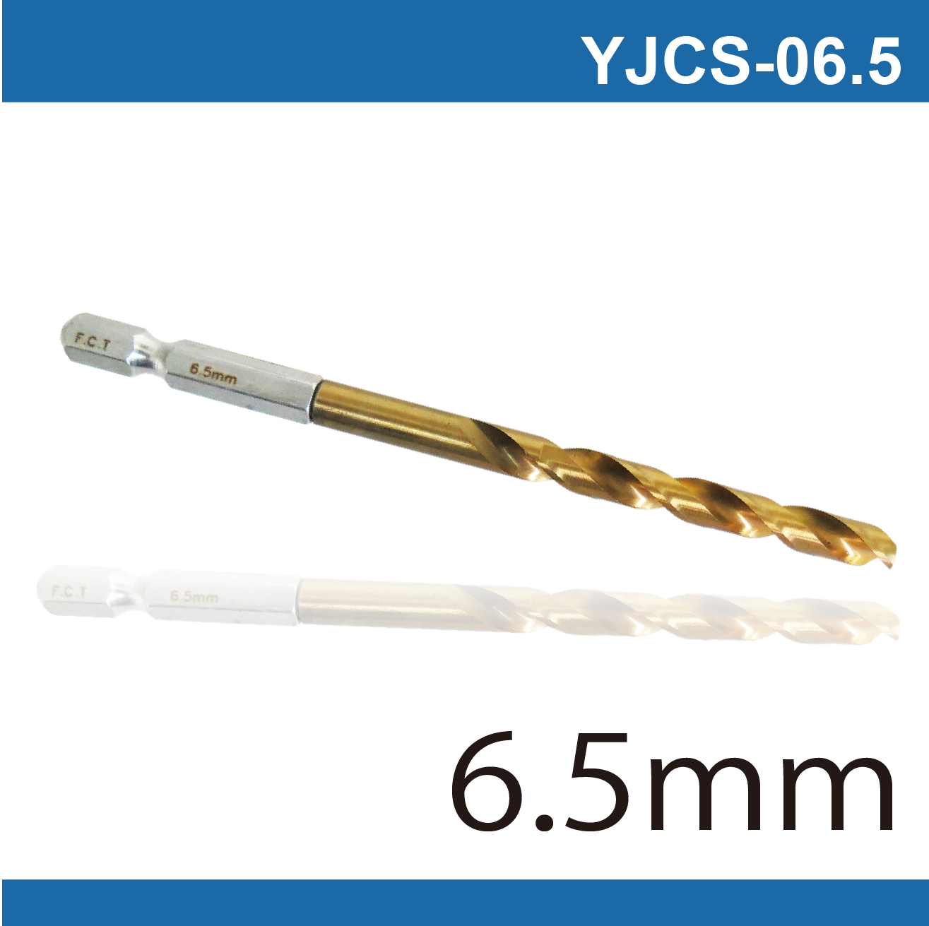 Hexagonal galvanized iron screwdriver bit - 6.5mm