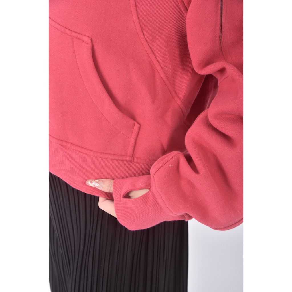(S) lululemon質感棉質連帽粉色長袖上衣二手衣, , large