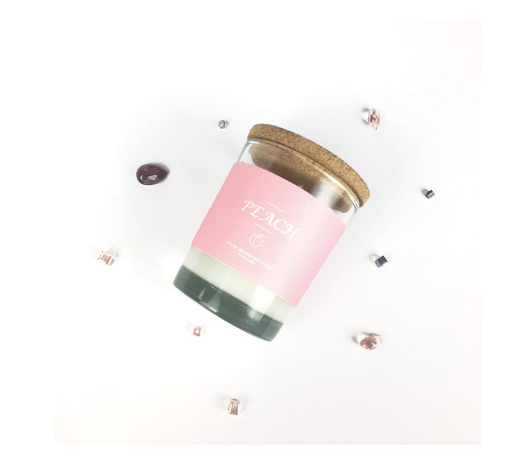 玻璃香氛蠟燭-蜜桃, , large