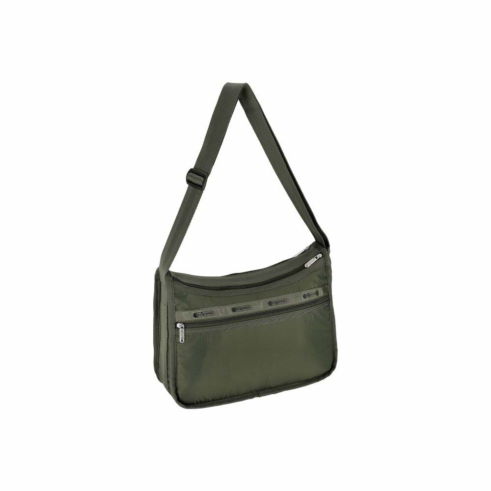 |快速出貨|Lesportsac Deluxe Everyday Bag簡約素面斜肩包側背包/ 橄欖綠, , large