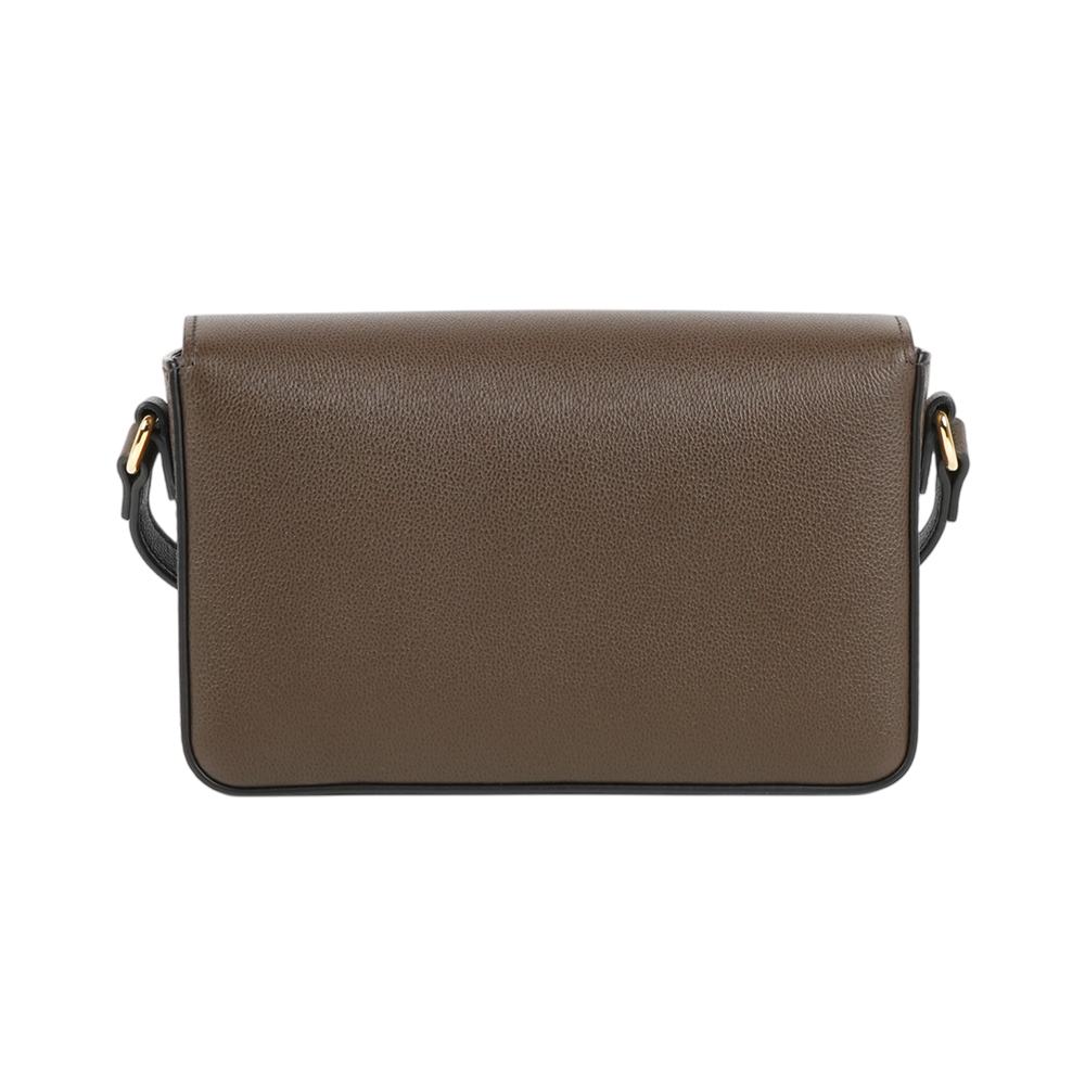 BURBERRY Hampshire 新款格紋帆布拼皮革手拿包/斜背包(烏木棕), , large