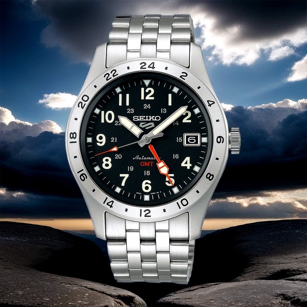 SEIKO 精工 5 Sports Field 系列 GMT機械錶 SSK023K1/4R34-00C0D, , large