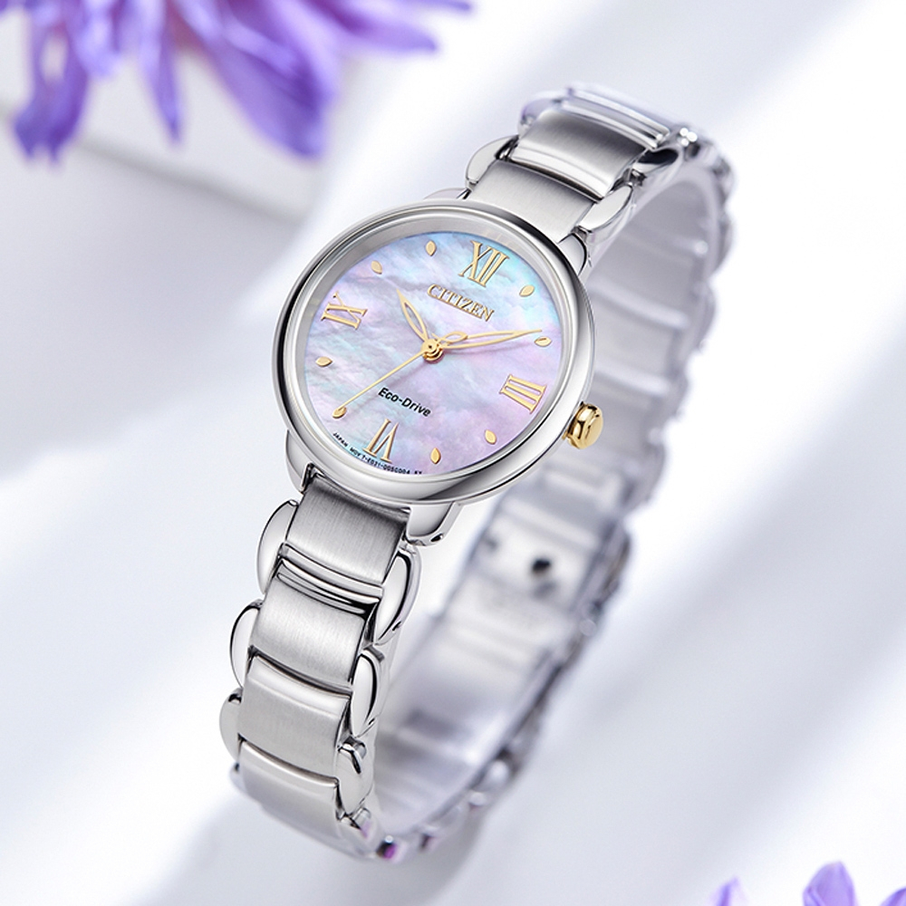 CITIZEN 星辰 聖誕節推薦錶 L系列 光動能大三針女錶 EM0927-87Y, , large