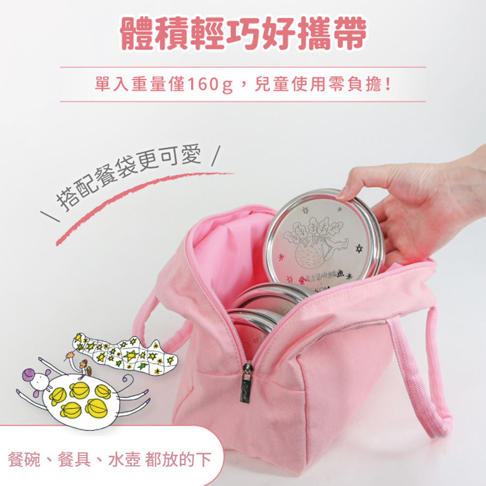 【KOM】信誼聯名 台灣製316幼兒園指定不鏽鋼兒童隔熱碗三入套組/附湯匙/附餐袋 多款任選, , large