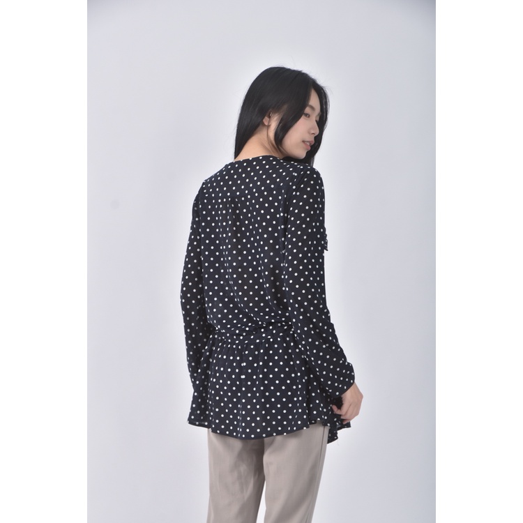(S) t parts點點藍色長袖上衣二手衣, , large