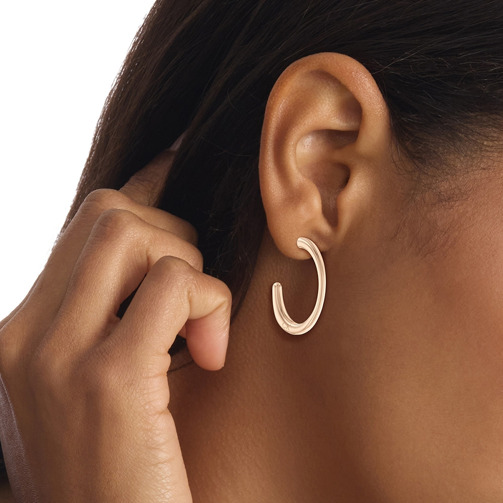 Calvin Klein CK Organic Shapes 玫瑰金耳環 送禮推薦 35000348, , large