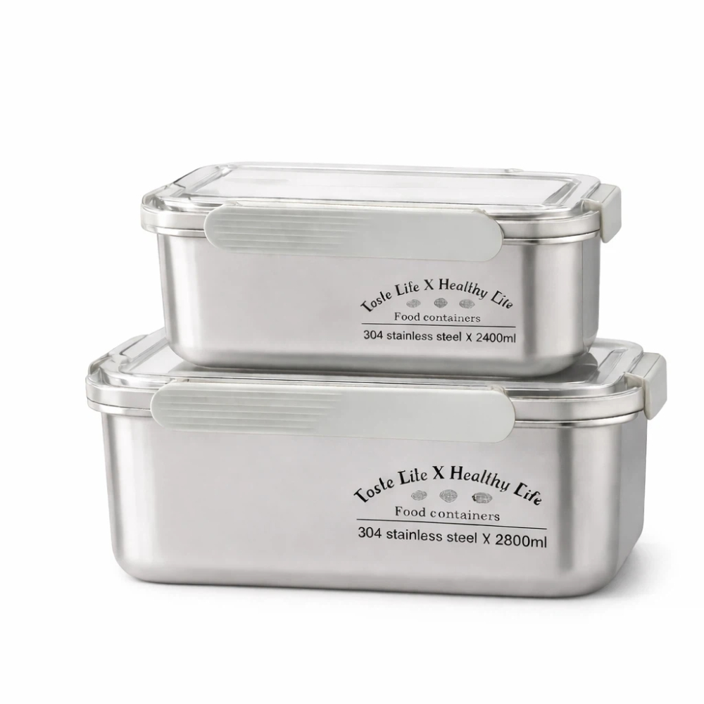 【A&R】二入組 304不鏽鋼密封保鮮盒 雙盒超值組, , large