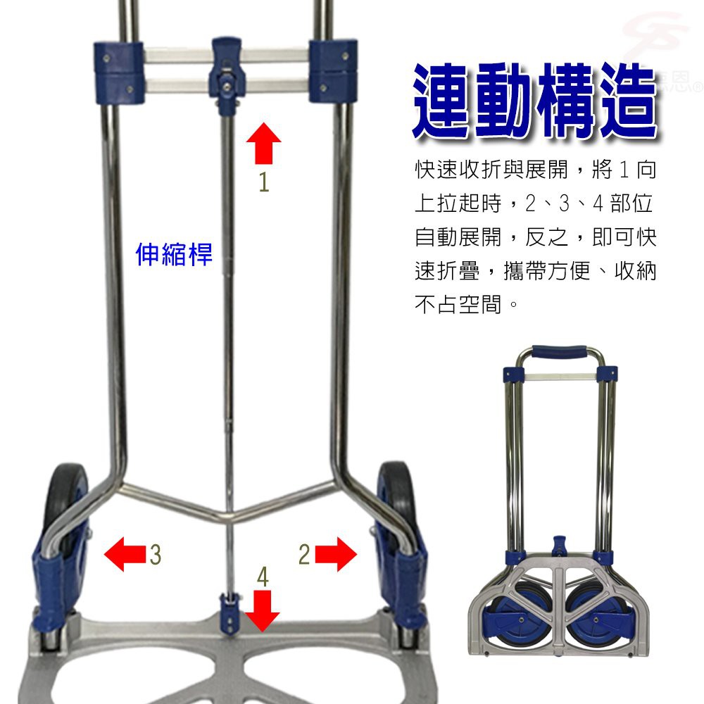 GS MALL 台灣製造 耐重王運輸手推車 125x49x46cm 耐重王 運輸車 手推車 推車 載重車 耐重推車, , large
