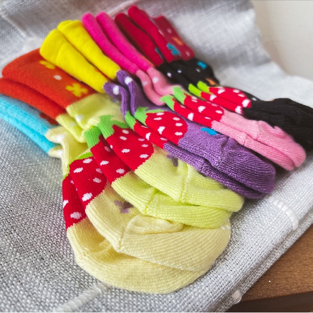 [Kaimei Cotton Industry] 10 pairs set, random and excellent, MIT made in Taiwan, pure cotton anti-slip children's socks (toddler version 1-3 years old) - Strawberry Baby Style, , large