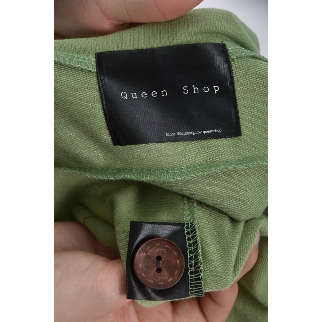 (M) queen shop翻領排扣綠色外套二手衣, , large