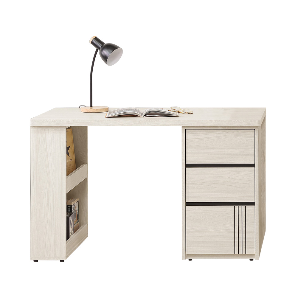 【Homelike】 喜家居4尺三抽書桌(2542), , large