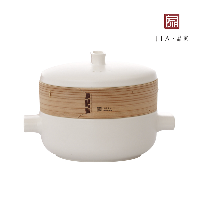 【JIA品家】蒸鍋蒸籠 蒸煮湯鍋24cm+柳杉木赤陶蒸籠盤24cm