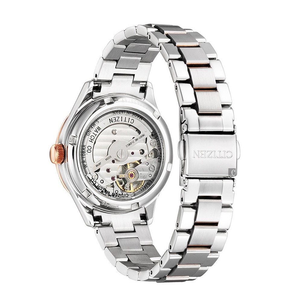 CITIZEN 星辰 星形鏤空機械女錶-34mm PC1009-78B, , large