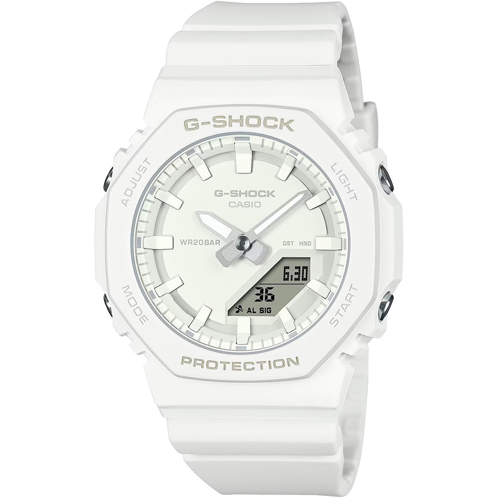 CASIO 卡西歐 G-SHOCK X ITZY 單色美學 八角 雙顯女錶 GMA-P2100-7A, , large